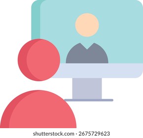 Video Diseño de icono plano de llamada de conferencia