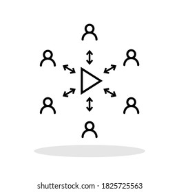 Video conference call icon in trendy flat style. Online communication symbol for your web site design, logo, app, UI Vector EPS 10. 