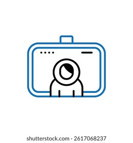 Video Conference Call logo icon illustration flat