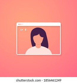 Video conference call. Online webinar. Vector illustration