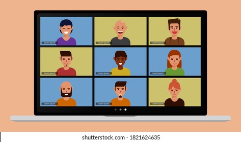 Video conference calls during the coronavirus crisis, quarantine, work from home.