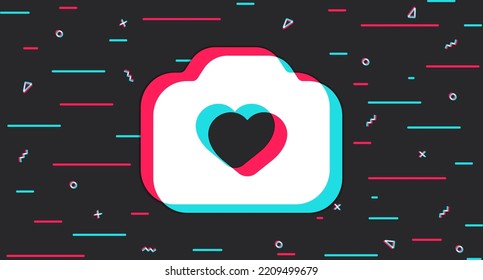 Video conference. Video communication. Online communication. Social networks. Modern digital background with camera icon. Vector illustration