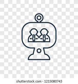 Video conference concept vector linear icon isolated on transparent background, Video conference concept transparency concept in outline style