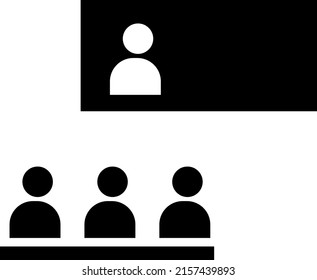 Video conference element in flat simple style on white background..eps
