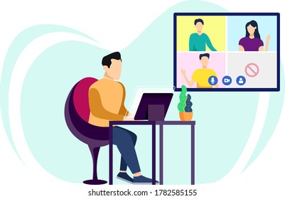 Flachbilddesign für Videokonferenzen