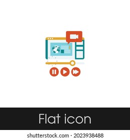 Video Conference Flat icon Design Isolated White Background, Eps 10