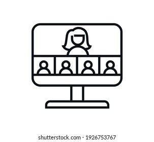 video conference icon, video chat vector, video call illustration