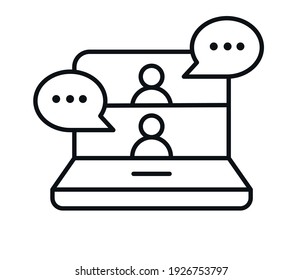video conference icon, video chat vector, video call illustration