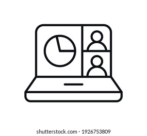 icono de videoconferencia, vector de chat de vídeo, ilustración de videollamadas