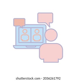 video conference icon, video chat vector, video call illustration