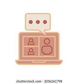 icono de videoconferencia, vector de chat de vídeo, ilustración de videollamadas