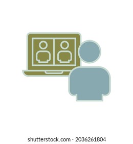 video conference icon, video chat vector, video call illustration