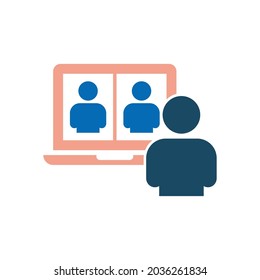video conference icon, video chat vector, video call illustration