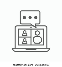 video conference icon, video chat vector, video call illustration