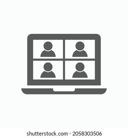 video conference icon, video chat vector, video call illustration