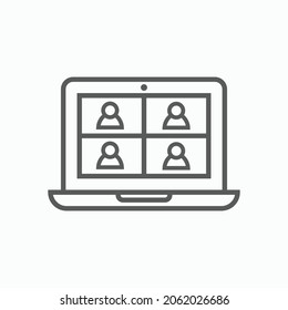 video conference icon, video chat vector, video call illustration