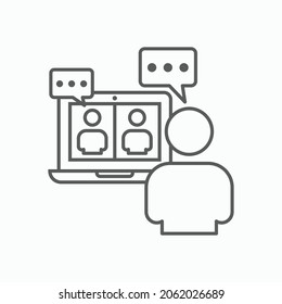icono de videoconferencia, vector de chat de vídeo, ilustración de videollamadas