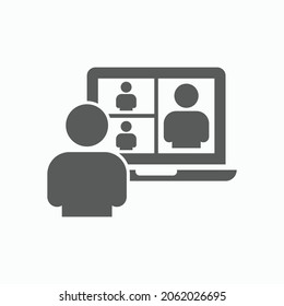 Videokonferenzsymbol, Video-Chat-Vektorgrafik, Videoanruf-Illustration
