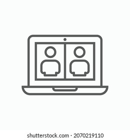 icono de videoconferencia, vector de chat de vídeo, ilustración de videollamadas