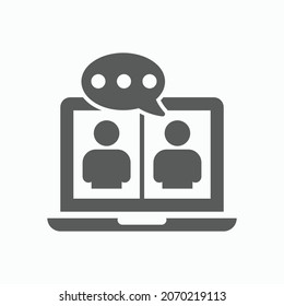 video conference icon, video chat vector, video call illustration
