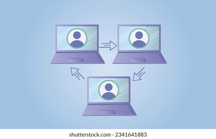 icono de videoconferencia, vector de videochat, videollamada.sobre fondo azul.Ilustración de diseño vectorial.