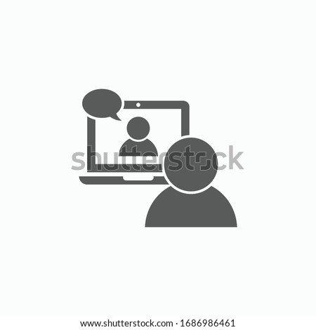 video conference icon, video chat vector, video call illustration