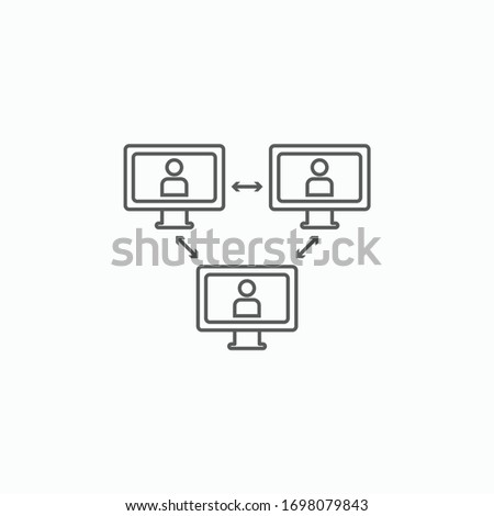 video conference icon, video chat vector, video call illustration
