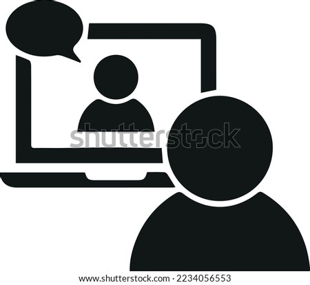 video conference icon, video chat vector, video call illustration