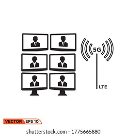 ilustración vectorial de diseño de iconos de videoconferencia