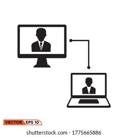 ilustración vectorial de diseño de iconos de videoconferencia