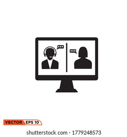 Plantilla de ilustración vectorial de diseño de iconos de videoconferencia