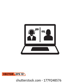 Plantilla de ilustración vectorial de diseño de iconos de videoconferencia