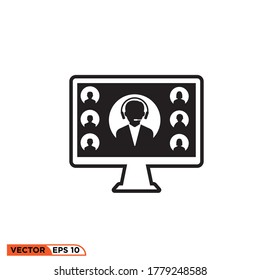 Video conference icon design vector illustration template