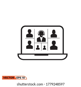 Video conference icon design vector illustration template