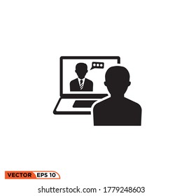 Video conference icon design vector illustration template