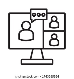 Video Conference Icon Design Vector Template Illustration