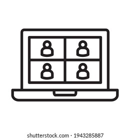 Video Conference Icon Design Vector Template Illustration
