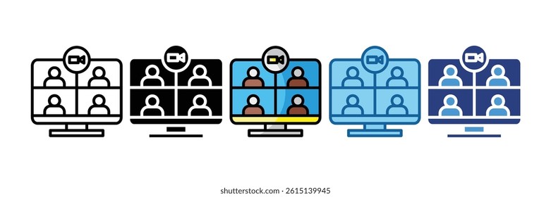 Video Conference Icon Element For Design