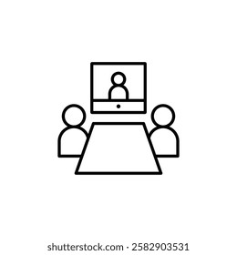 Video conference icon Flat fill set collection