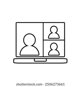 Video conference icon isolated on white background.
