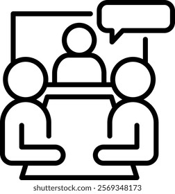 Video Conference Icon Line Vector Illustration