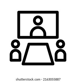 video conference icon or logo isolated sign symbol vector illustration - high quality black style vector icons
