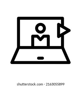 video conference icon or logo isolated sign symbol vector illustration - high quality black style vector icons
