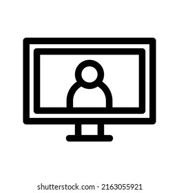 video conference icon or logo isolated sign symbol vector illustration - high quality black style vector icons
