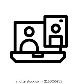video conference icon or logo isolated sign symbol vector illustration - high quality black style vector icons
