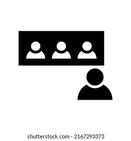 video conference icon or logo isolated sign symbol vector illustration - high quality black style vector icons
