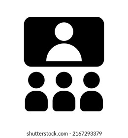 video conference icon or logo isolated sign symbol vector illustration - high quality black style vector icons
