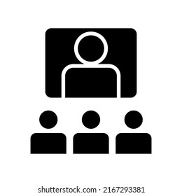 video conference icon or logo isolated sign symbol vector illustration - high quality black style vector icons
