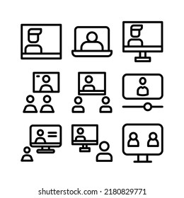 video conference icon or logo isolated sign symbol vector illustration - Collection of high quality black style vector icons
