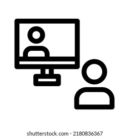 video conference icon or logo isolated sign symbol vector illustration - high quality black style vector icons
